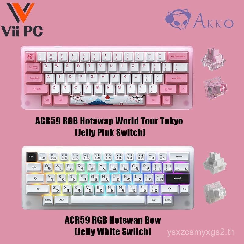 [สต็อกในพื้นที่] AKKO ACR59 59 Key 60% Wired Hotswappable HHKB-Style Mechanical Gaming Keyboard