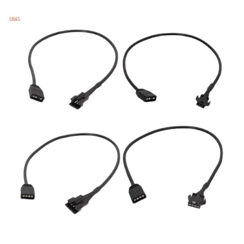 Shas ARGB สาย 5v12v 4Pin ถึง SM4Pin หญิง ARGB สายสําหรับ DEEPCOOL Lian Li PC กรณี SM4Pin หญิง Ad