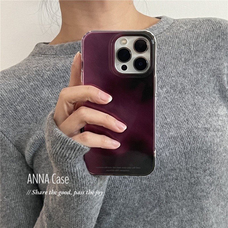 Insไวน์แดงgradientgradientรูปแบบเลเซอร์glacierเคสโทรศัพท์anti-fallสําหรับiphone 16 Promax 15 Promax 11 12 13 14plus 11 Pro Max X XS XR XS Max 78 7Plus