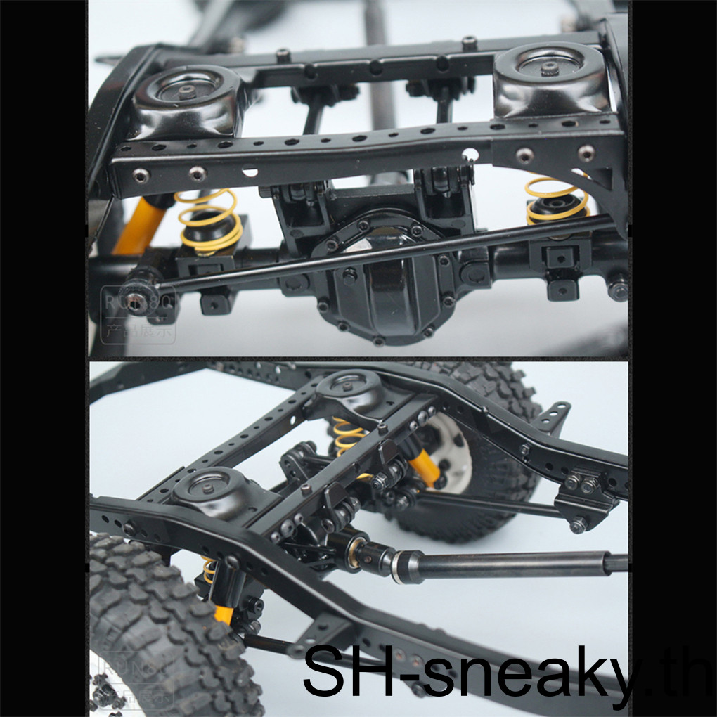 RCRUN LC80 RC แชสซีโครงสร้างเหล็กทนทาน Crawler RUN80 รถทําจากเหล็กทนทานสมจริงสีดํา