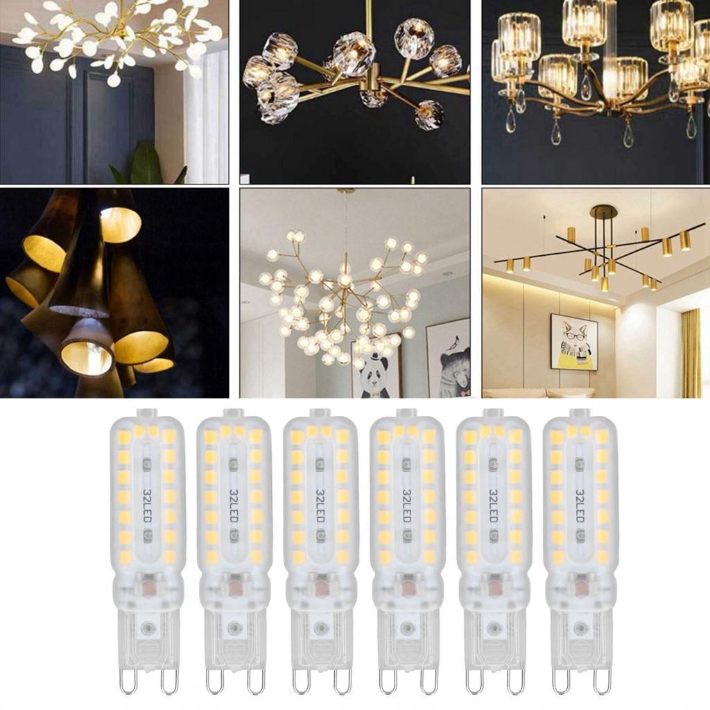 G9 หลอดไฟ LED แนวนอนหรี่แสงได้ 6 ชิ้นสำหรับโคมไฟติดผนังตู้