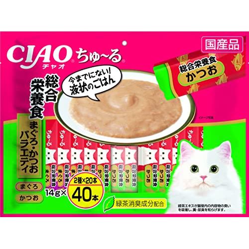 Ciao Churu Tuna and Bonito Variety 14g × 40 Sticks Complete Nutritional Food Cat Treats
