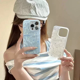 มารุ่นใหม่ เคสโทรศัพท์17 ดีไซน์ดาวระบายและโบว์ เคสนิ่มอุกกาบาต For IPhone17 11 12 13 6/7/8 14 15PLUS 16ProMAX XR XSMAX