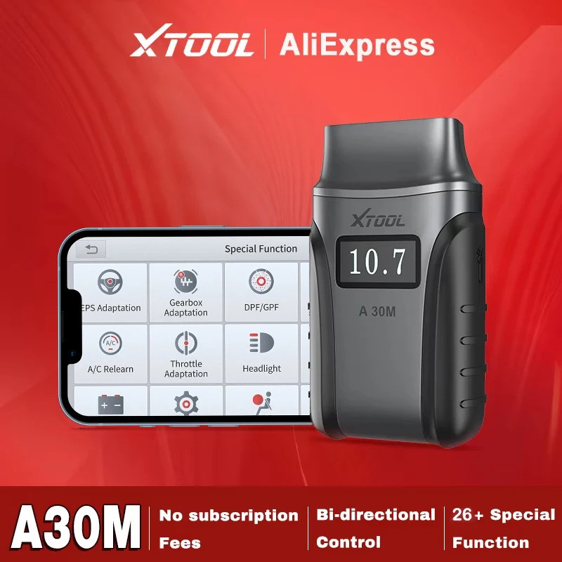 XTOOL A30M OBD2 เครื่องสแกนเนอร์บลูทูธเครื่องมือวินิจฉัยรถยนต์เครื่องสแกนเนอร์รถยนต์ FCA 26 รีเซ็ตOB