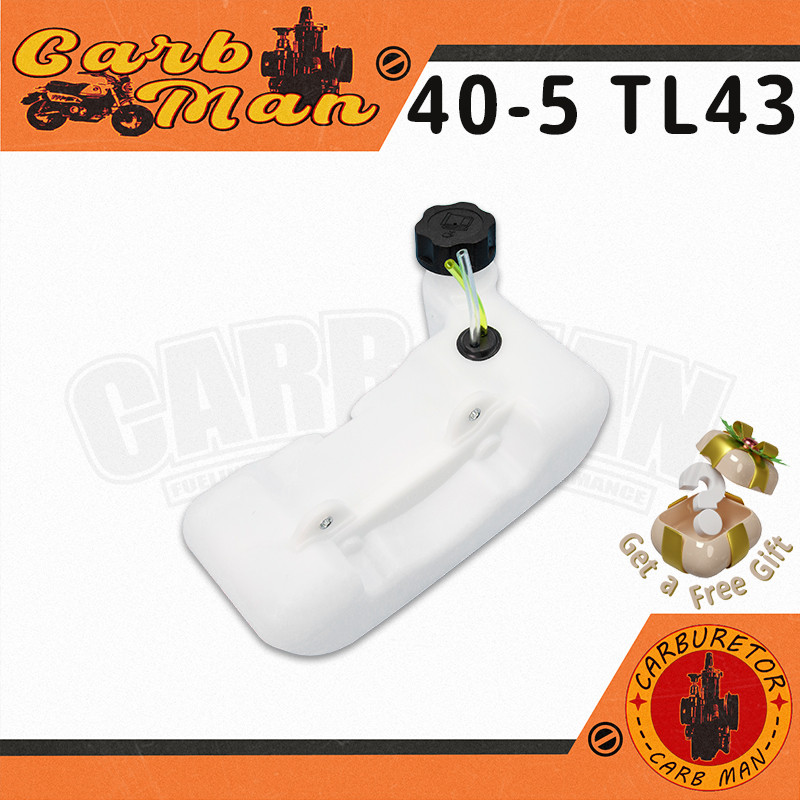 ถังน้ำมัน เครื่องตัดหญ้า พลาสติกอย่างดี (เกรดA)  2จังหวะ 40-5 TL43 CG430 TU43 TL52 CG520พร้อมสายน้ำมันครบชุด รูด้านข้าง