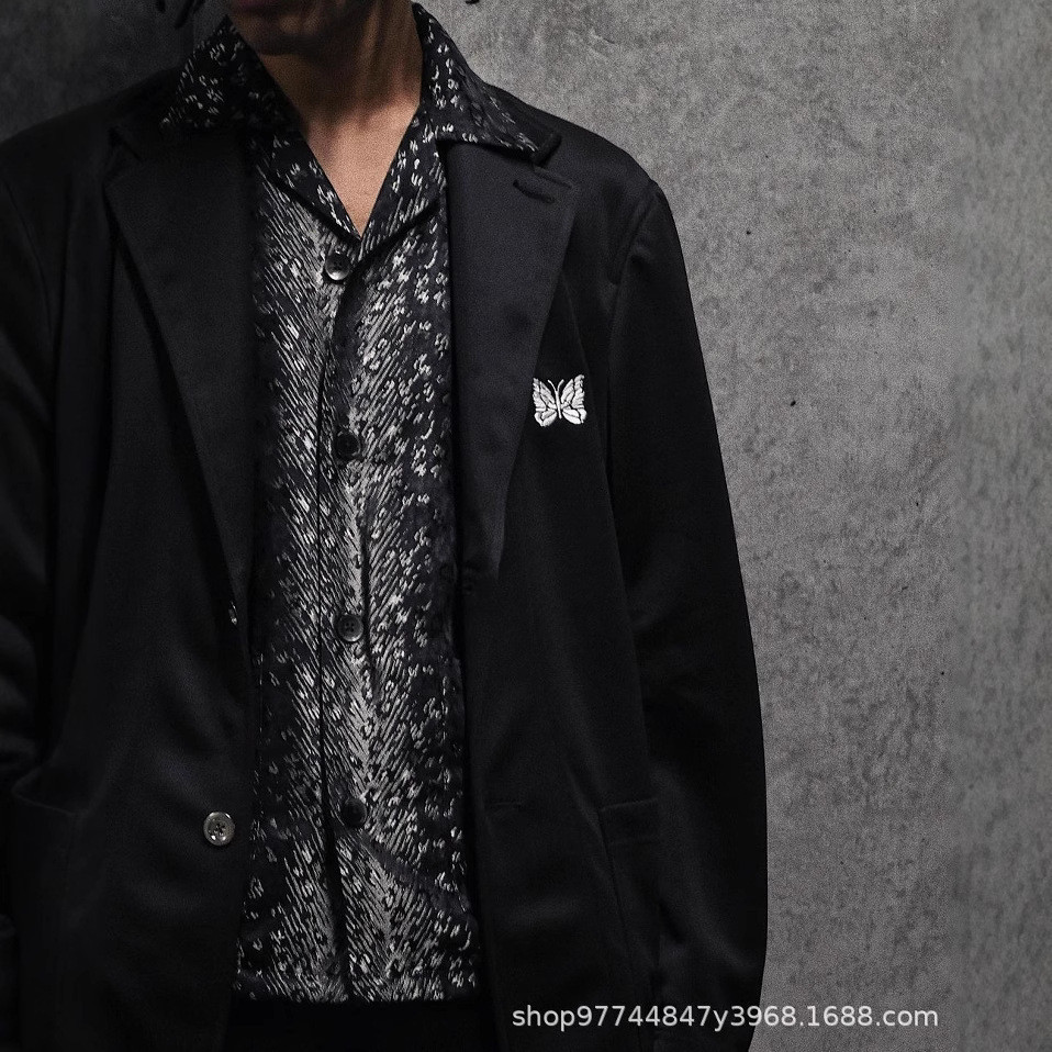 Needles track Joint Name NUBIAN Contrast Color Ribbon Sports Casual Suit Jacket for Men and Women