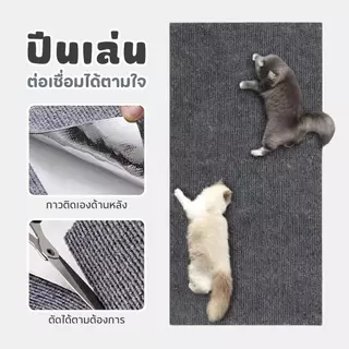 พรมลับเล็บแมว ป้องกันรอยขีดข่วน มีกาวในตัว แผ่นลับเล็บแมว สำหรับรองเฟอร์นิเจอร์ ตัดตามที่คุณต้องการ สิ่งประดิษฐ์ตลกๆ