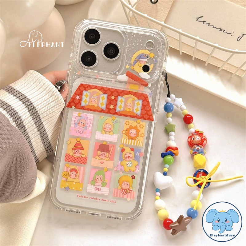 สำหรับ IPhone 16 17 Air 15 13 11 12 14 Pro Max X XR XS Max 7 14 16 Plus SE ดวงจันทร์ส่องประกายดาวกระพริบตาบ้านปกอ่อน