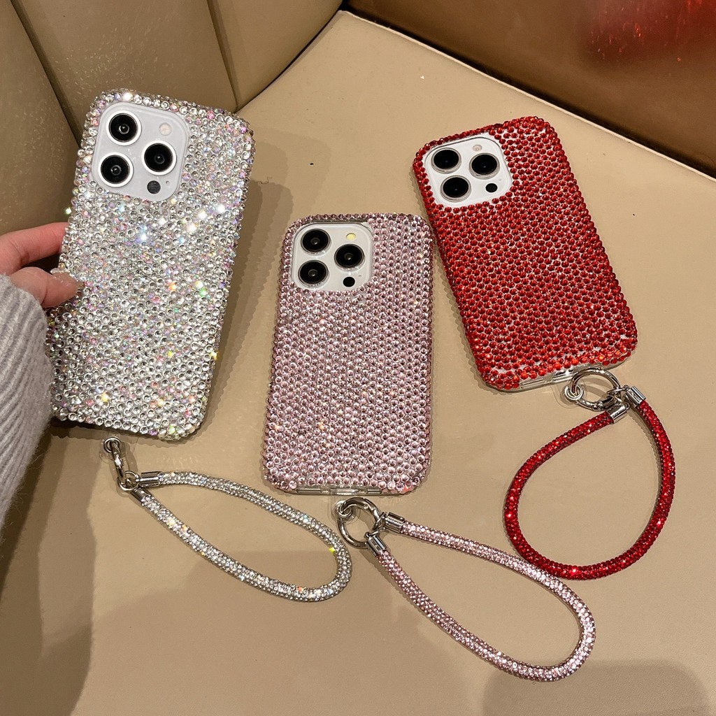 【ข้อเสนอพิเศษเฉพาะช่วงเวลา】ความคิดสร้างสรรค์ DIY หรูหราเพชรเต็มเคสโทรศัพท์สําหรับ iPhone 17 15 16 14 13 12 11 Pro Max แฟชั่นแฟลชเพชรเชือกเส้นเล็กฝาครอบป้องกัน ราคา ถูกที่สุด ดีลบีเคเค