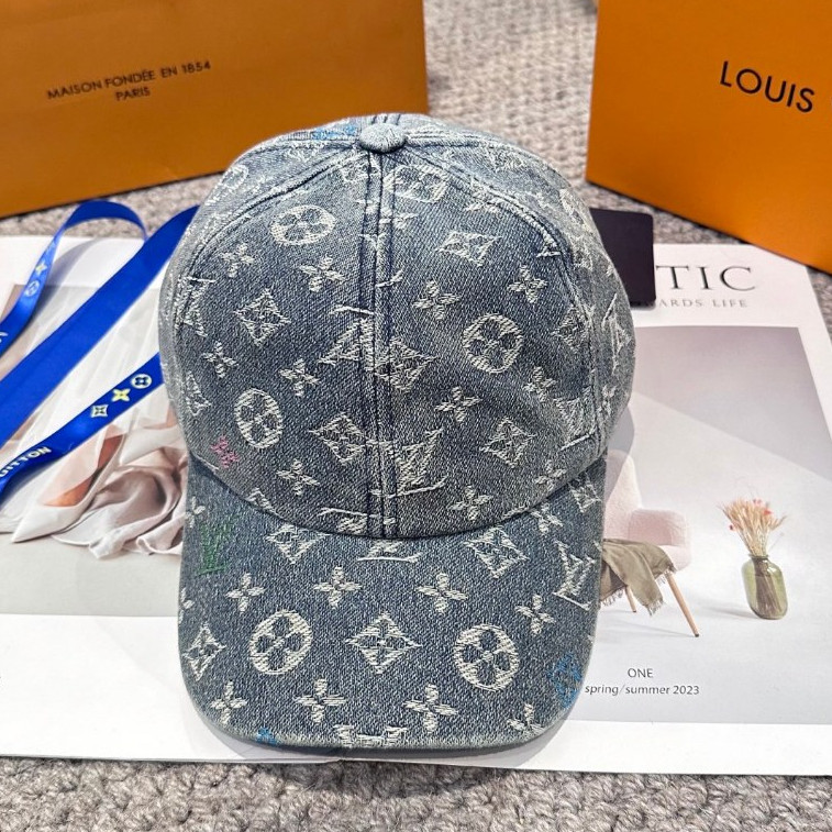 LV Presbyopic Denim Baseball Cap แฟชั่น Unisex All-Match CP