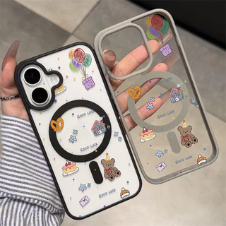 💖แม่เหล็ก 🛰เคสใสกันกระแทกลายน่ารัก🛰ไอโฟน17Air 11 12 13 14 15 16 17 PROMAX 17 16 15Pro 16 15 14PLUS 8 7Plus XR X XS XSMAX