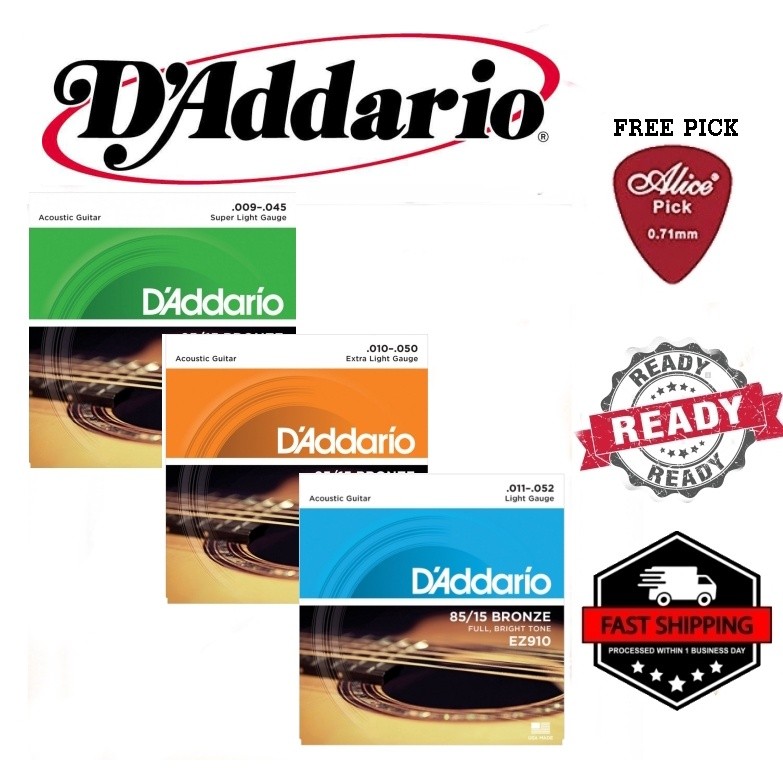 สายกีต้าร์โปร่ง Dadaddario EZ890 EZ900 EZ910 Bronze | มาตรวัดซุปเปอร์/พิเศษ/แสง |