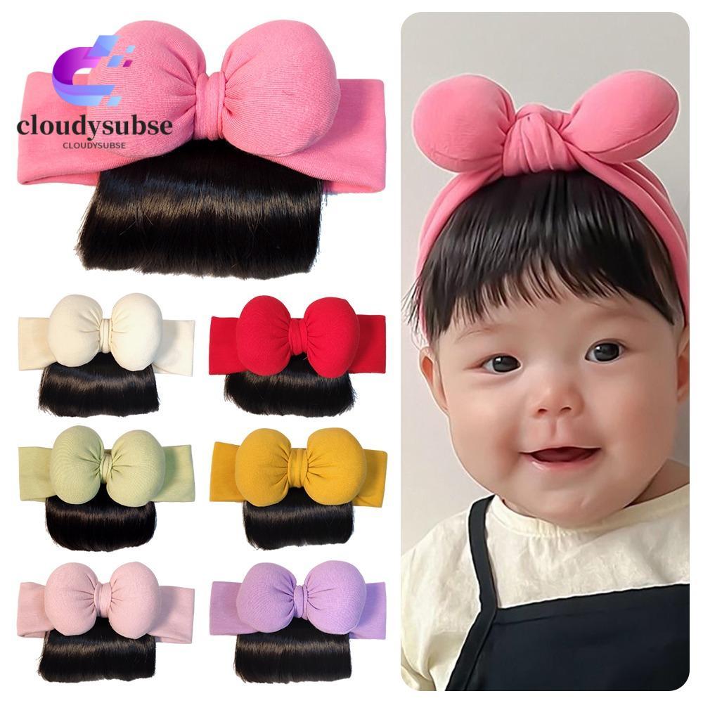 หมวกวิกผมเด็ก CLOUD แบบเจ้าหญิง พร้อมBowknot และHairband สวมใส่ง่ายสบาย สำหรับทารกแรกเกิดและเด็กเล็ก