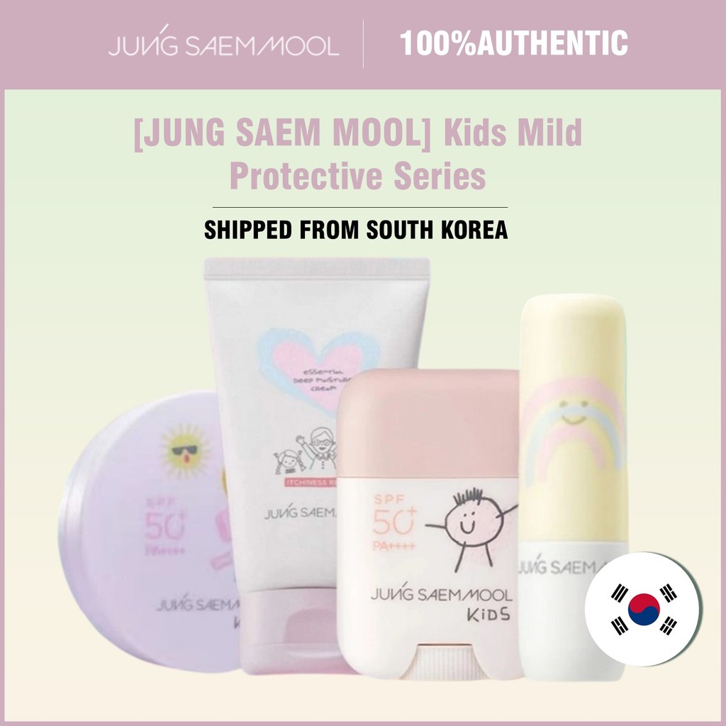 [JUNG SAEM MOOL] Kids Mild Sun Cushion 18g/Kids Essential Deep Moisture Cream 100ml/ KIDS Mild Sun S