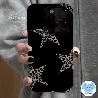 เคสไอโฟน16 สำหรับ IPhone 17 AIR 15 13 16 11 12 14 Pro Max XR XS X Max 15 14 7 8 Plus เคสพื้นผิวมันวาวลายเสือดาววินเทจ
