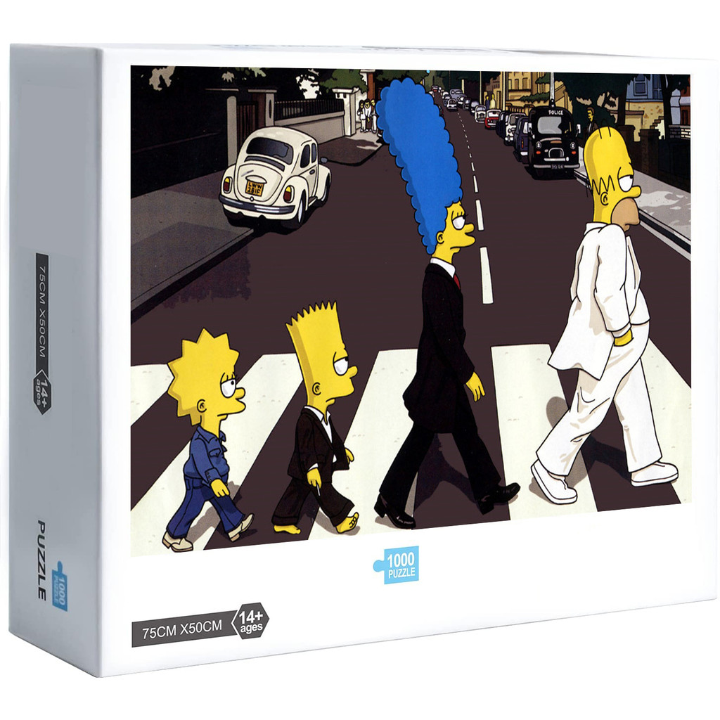 ใหม่ Homer Simpson Marge Simpson Bart Simpson 300 500 1000 ชิ้นจิ๊กซอว์ปริศนาตกแต่งบ้านเกมของขวัญ W