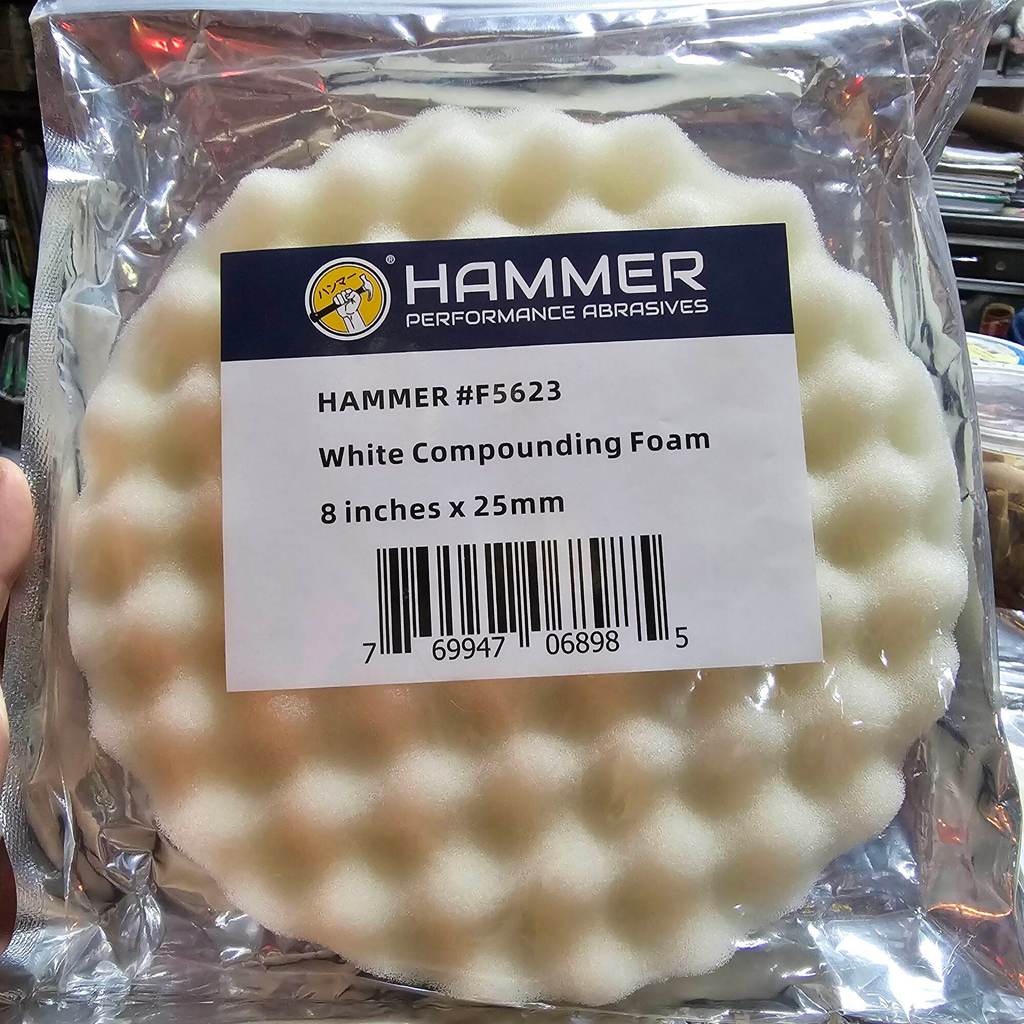 Hammer ฟองน้ำขัดหยาบ ฟองน้ำขัดละเอียด ฟองน้ำลงแว็กซ์ 8นิ้ว
