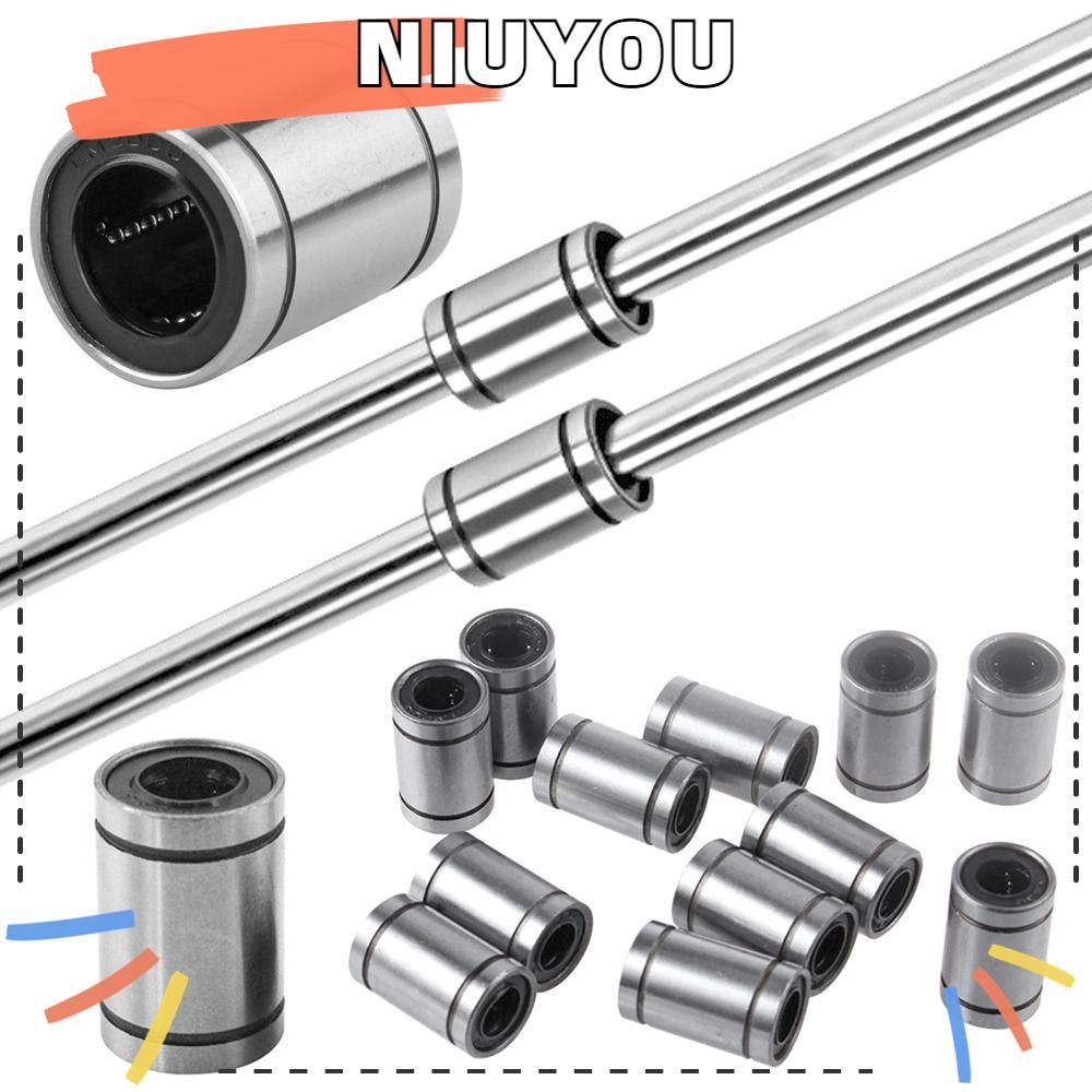 NIUYOU บูชเหล็กชุบนิกเกิลเพลา CNC Part LM3UU LM4UU LM5UU LM6UU