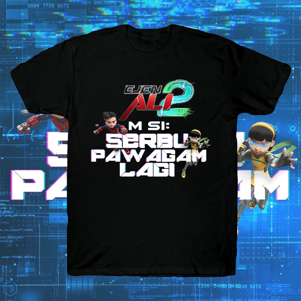 Baju เสื้อยืดเด็กพร้อม Ejen Ali The Movie 2 รูปแบบตัวละครเสื้อยืดเด็ก Ejen Ali 2 02