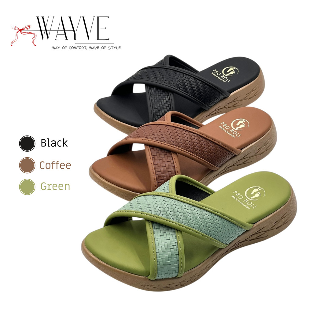 Wayve Ladies Sandal Casual Comfort Sandal Slipper Women Shoes Kasut Perempaun Sandal Wanita - W01