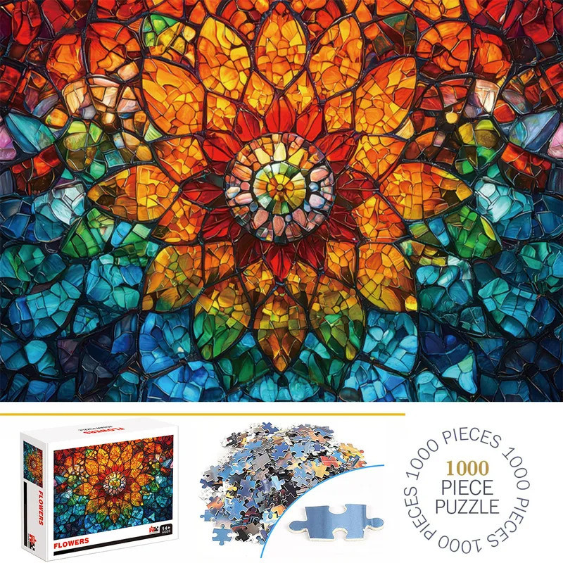 1000 Pieces Flowers Jigsaw Puzzles for Adults Home Decor Games Family Fun Floor Puzzles Educational 