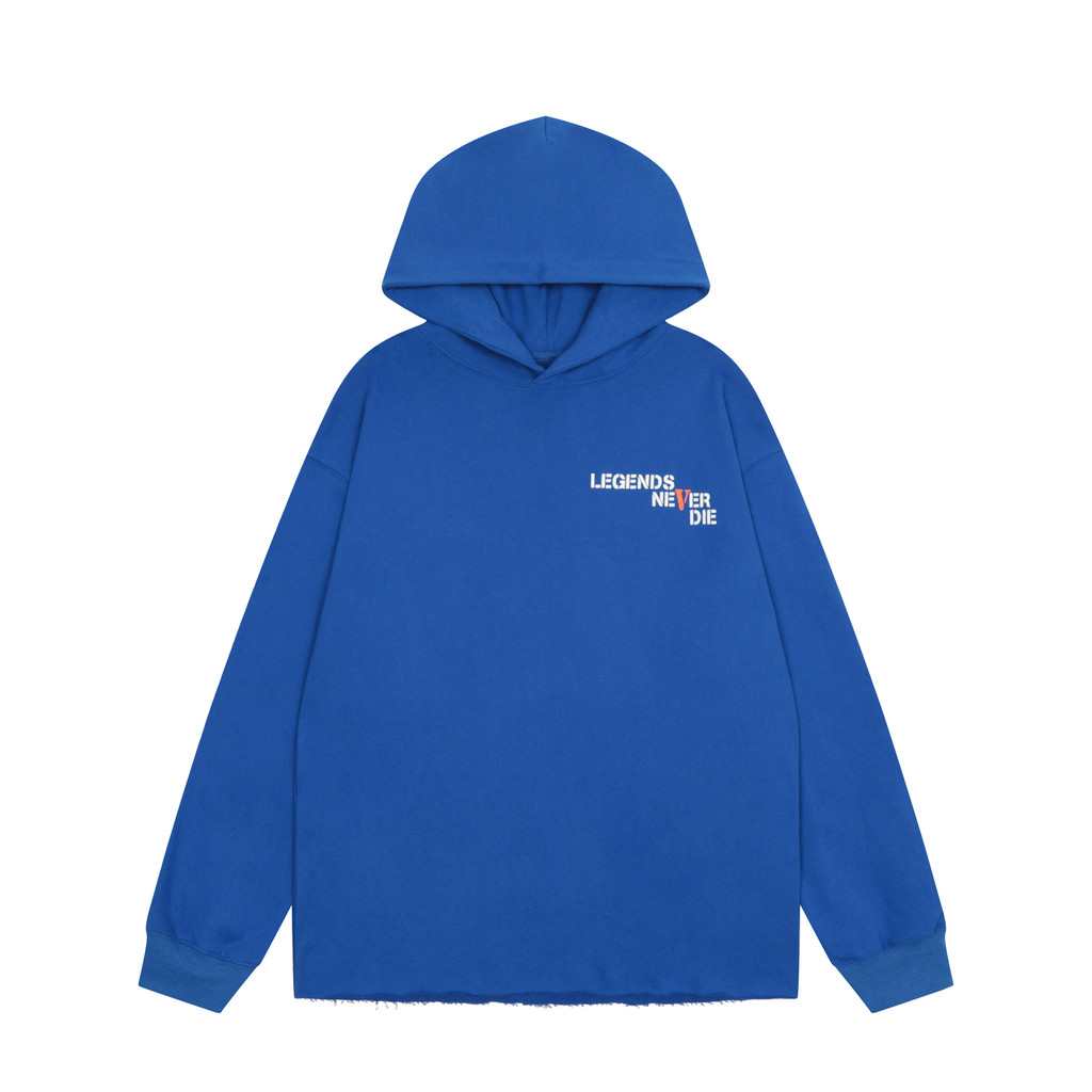 VLONE x 999 Juice WRLD Co-Branded American High Street อินเทรนด์ผู้ชายผู้หญิงคู่หลวมเสื้อกันหนาวมีฮู