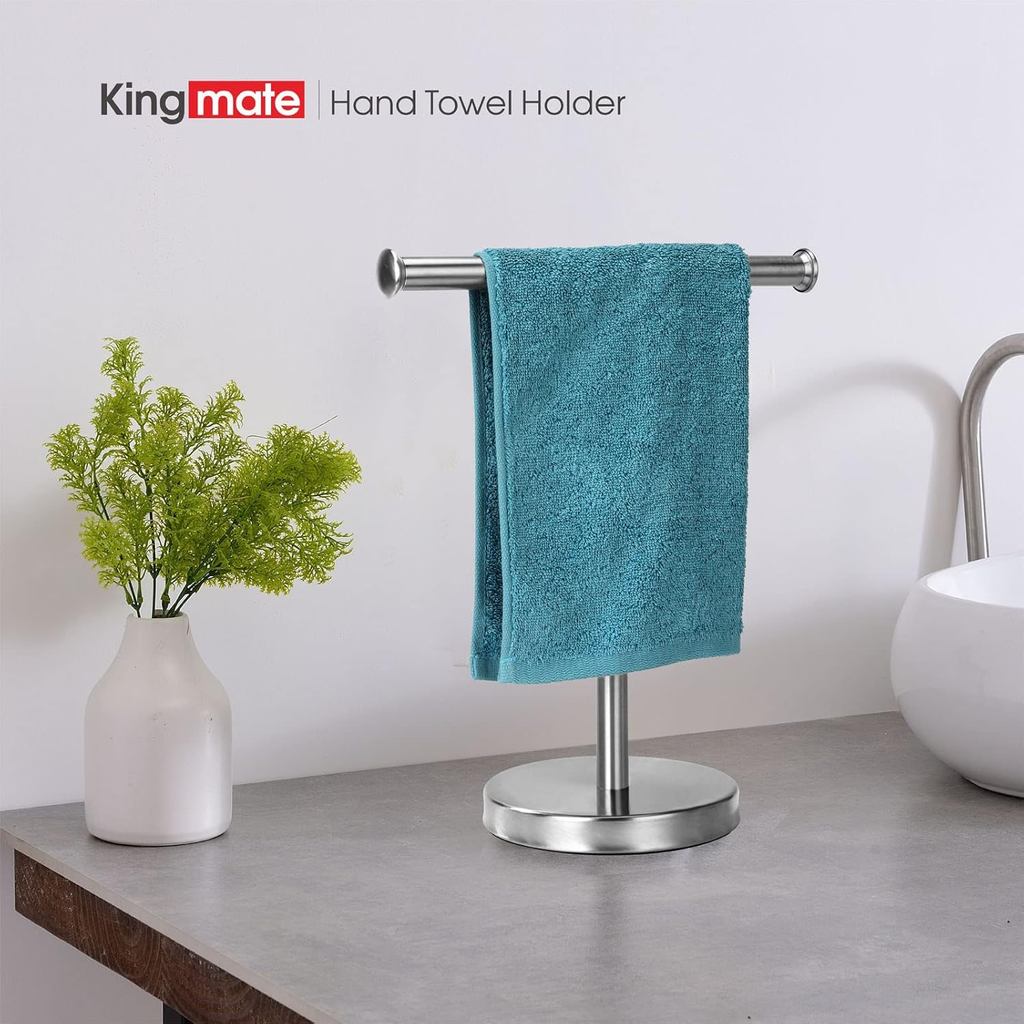 Hand Towel Holder Stand, Towel Rack with Stainless Steel Base, Rust-Proof Jewelry Stand (Brushed Nic