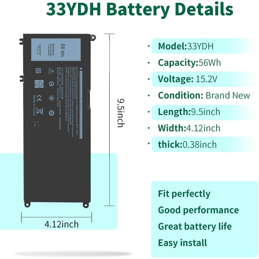 DMKAOLLK 56WH 33YDH Laptop Battery for Dell Inspiron 17 7000 7778 7779 7786 7773 15 7577 G3 3579 377