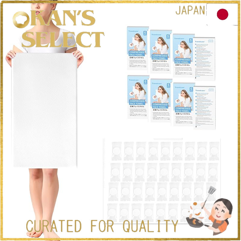 Compact Emergency Compressed Towels - 54x30cm Disposable Large Face Towels for Travel, Hotel, Campin