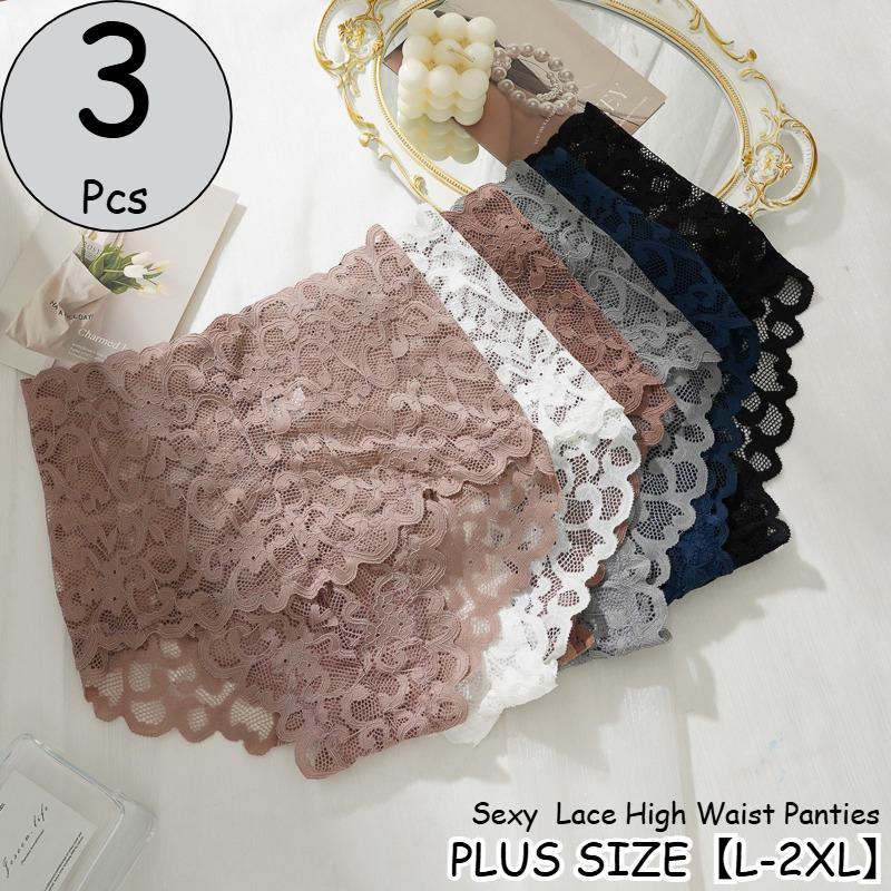 กางเกงลูกไม้ Hollow High-เอวสำหรับผู้หญิง .materials Antibacterial Pure Cotton ขนาด L-2XL breathable และ skin-friendly
