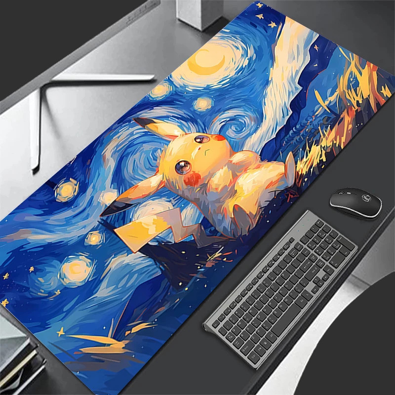 Top Choice Gaming Mouse Pad 900x400 Pc P-pikachu Gamer Cabiner คีย์บอร์ดพรม XXL P-pokemons เดสก์ท็อป