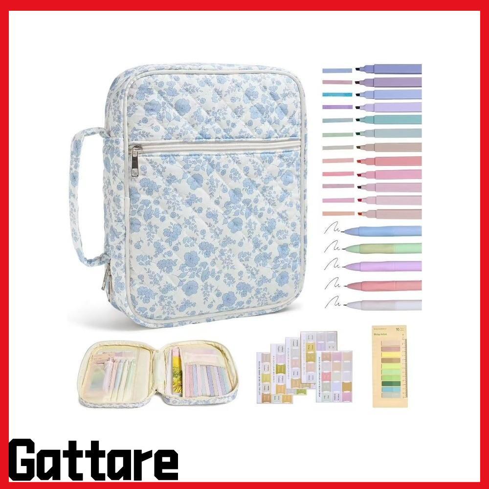 GTTARE Bible Cover Bag, Handle Zipper Pocket Bible Cover , Floral Design Bible Journaling Kit Church