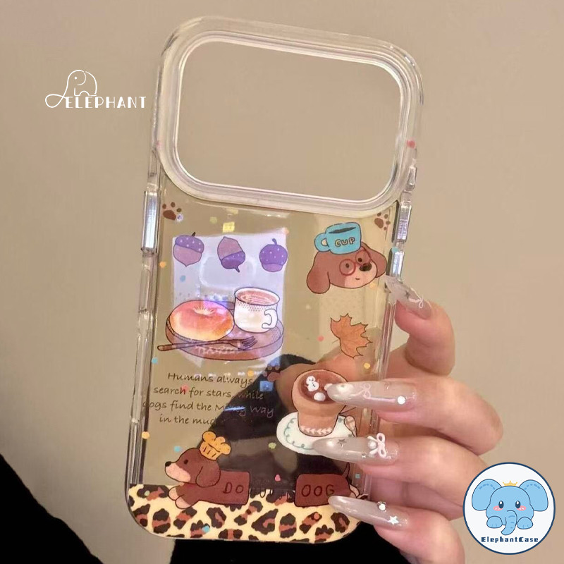 สำหรับIPhone 11 17 Air 15 13 12 16 14 Pro Max X XR XS Max 7 14 15 16 Plus SEโดนัท เชสนัท คอฟฟี่ ลูกสุนัข กำไลข้อมือ ฝาใส - รูปที่ 3