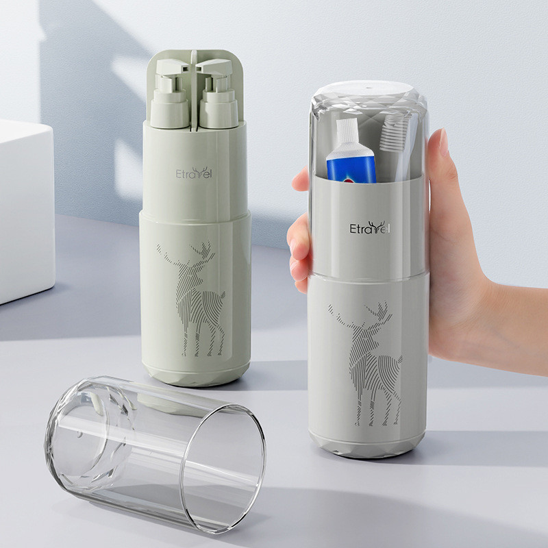 ETRAVEL ETRAVEL ETRAVEL Eight-in-One Wash Cup ยาสีฟันแปรงสีฟันชุดล้างเดินทางแบบพกพา