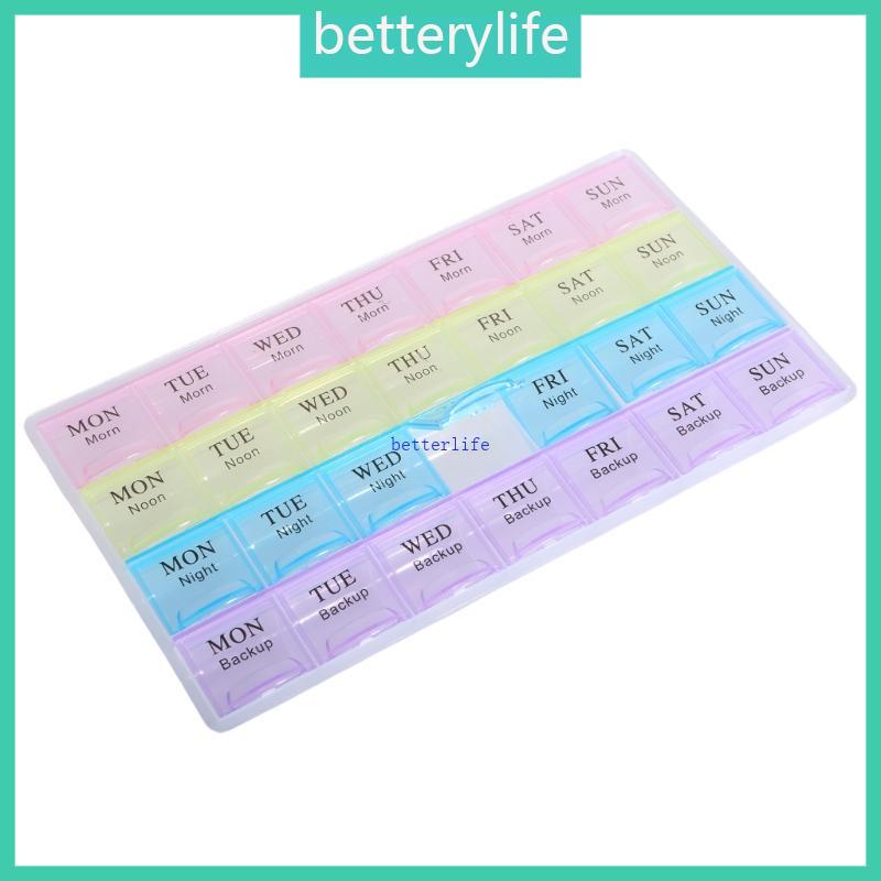 BTF Creative 7-Day Mediplanner สําหรับกล่องยาใสรายสัปดาห์แท็บเล็ตสําหรับ Pill Organizer สําหรับกรณี 