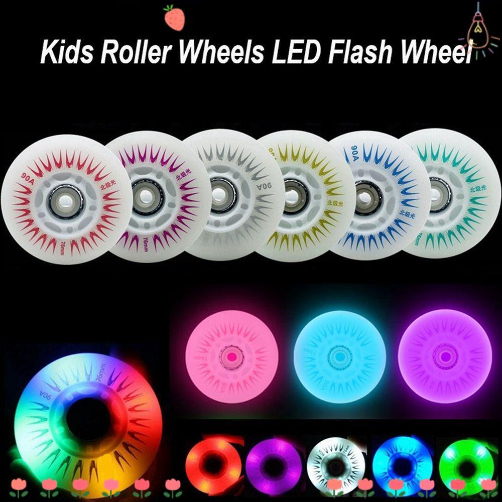 Topbeauty ล้อแฟลช 4 ชิ้นหลากสี 60 มม. 62 มม. 90A อินไลน์สเก็ตกลางแจ้ง