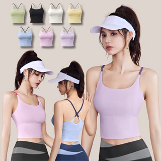 เพิ่มสีใหม่❗❗ เสื้อสปอร์ตบราสายเดี่ยวออกกำลังกาย ดีไซส์สายไขว้หลัง รัดรูปสวย ยืดหยุ่นได้สี เสริมฟองน้ำกระชับเต้า