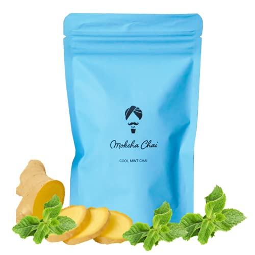 Range de Chai Cool Mint Chai: Authentic Masala Chai from a Chai Specialty Shop, 15 Bags, Moksha Chai