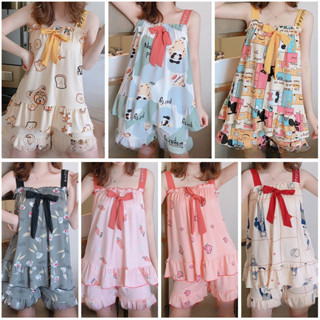 💚Sexy Girls💜ถูกที่สุดชุดนอน ✨ชุดนอนผู้หญิง เซตชุดนอนเสื้อสาย…