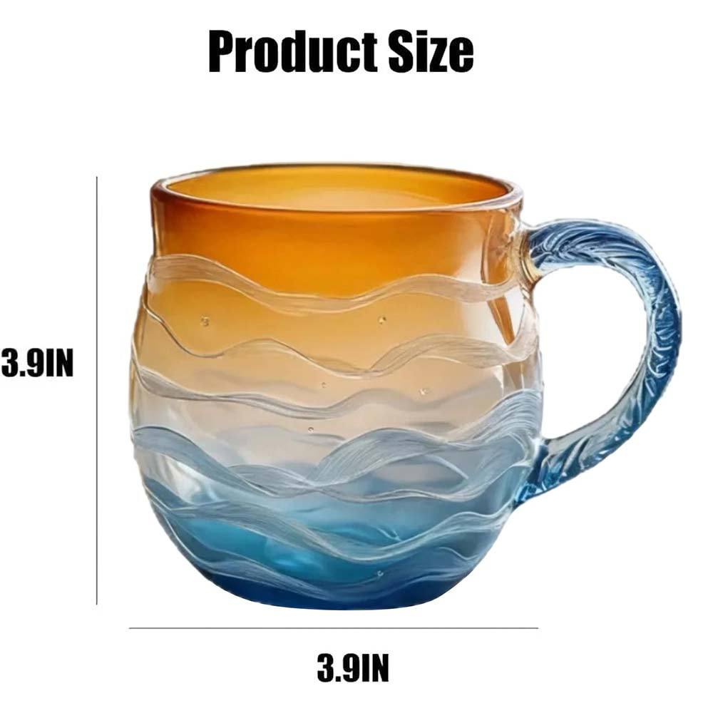 Sea Glass Sunset Mug Decoration Coffee Tea Cups Tumbler for Home Office Kid Gift