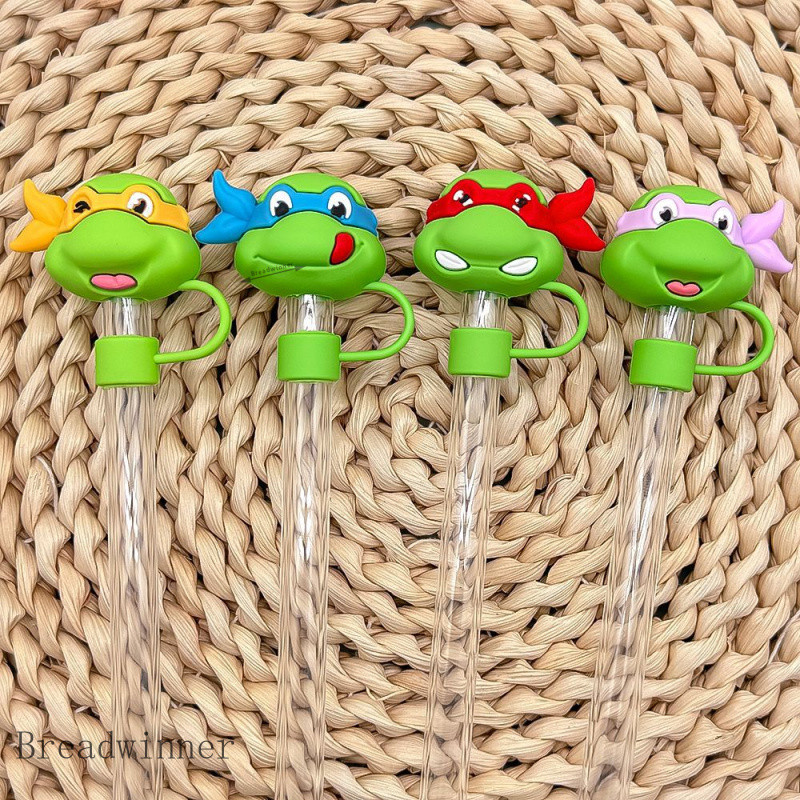 10มิลลิเมตรการ์ตูนหมวกฟางป้องกันฝุ่นฝาฟางถ้วยน้ําตกแต่งนมชาถ้วยกาแฟถ้วยอุปกรณ์เสริม - รูปที่ 3