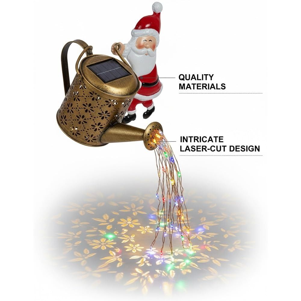 ไฟกาต้มน้ำคริสต์มาส โคมไฟประดับสนามหญ้าสวนหลากสีวินเทจ กันน้ำสำหรับแขวนกลางแจ้ง - รูปที่ 2