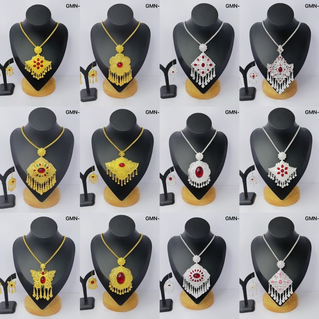 vintage jewelry เครื่องประดับไทยสร้อยคอ สีเงิน ทอง ใช้สวมใส่ประดับชุดไทยโบราณ ทำการแสดง