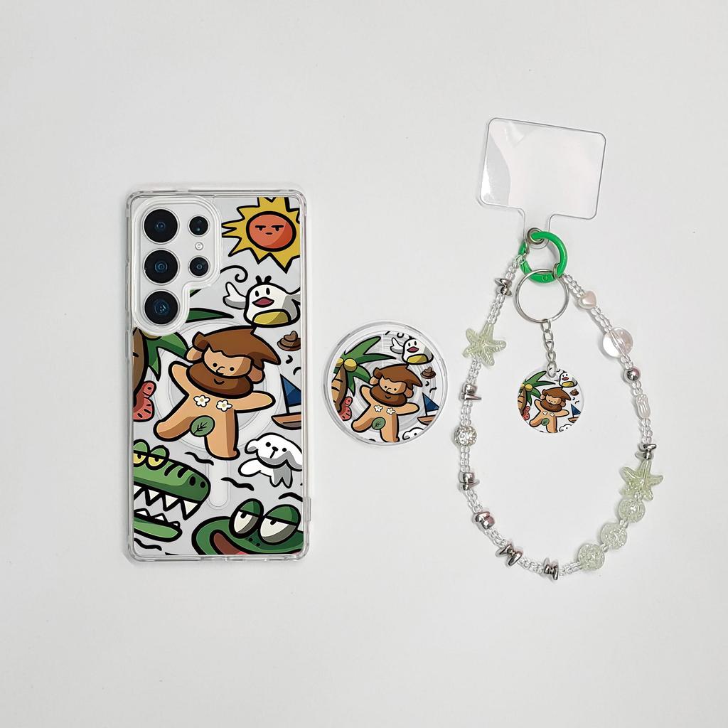 สําหรับSamsung S25 FE S25 UltraกรณีS24 Ultra S24 FEน่ารักการ์ตูนS24 S23 Plusฝาครอบแม่เหล็กS22 Ultra 