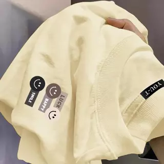 🌷ChillTee🌷เสื้อยืดคอกลม เสื้อแฟชั่น แขนสั้น คอกลม ผ้าCOTTON สบายและนุ่ม พิมพ์ลาย "LUCK" ผู้ชายและผู้หญิง【COD】