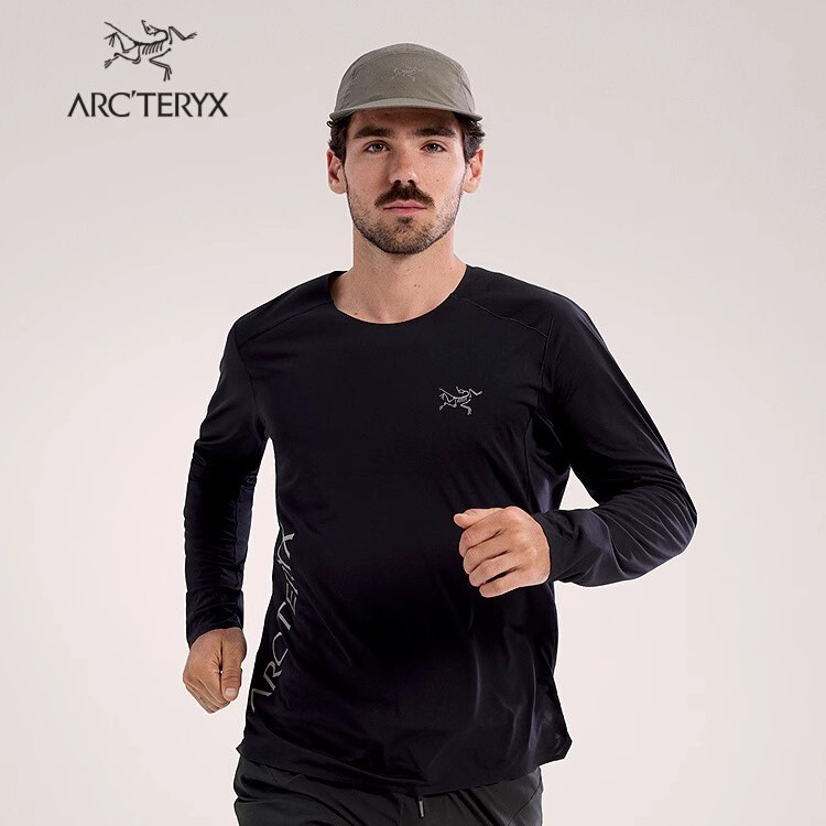 เสื้อยืดแขนยาวคอลีน.ARCTERYX Norvan Downword Logo ผลิตจากผ้าฝ้ายพรีเมียม 100%