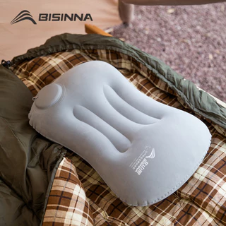 BISINNA Camping Inflatable หมอนแบบพกพา Ultralight Travel เดินป่า Air Sleeping หมอนสําหรับคอและเอว