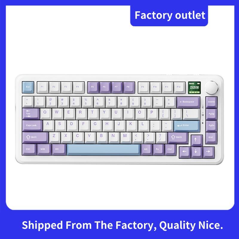 AK820 MAX คีย์บอร์ดไร้สายคีย์บอร์ดสําหรับเล่นเกมแบบถอดเปลี่ยนได้แบบเต็มคีย์พร้อมหน้าจอสี TFT ขนาด 0.