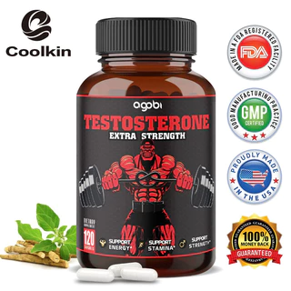 COOLKIN Testosterone Extra Strength, Ashwagandha Root, Tribulus Terrestris, รากโสม, Tongkat Ali Root - 30/60/120 แคปซูล, Made in USA