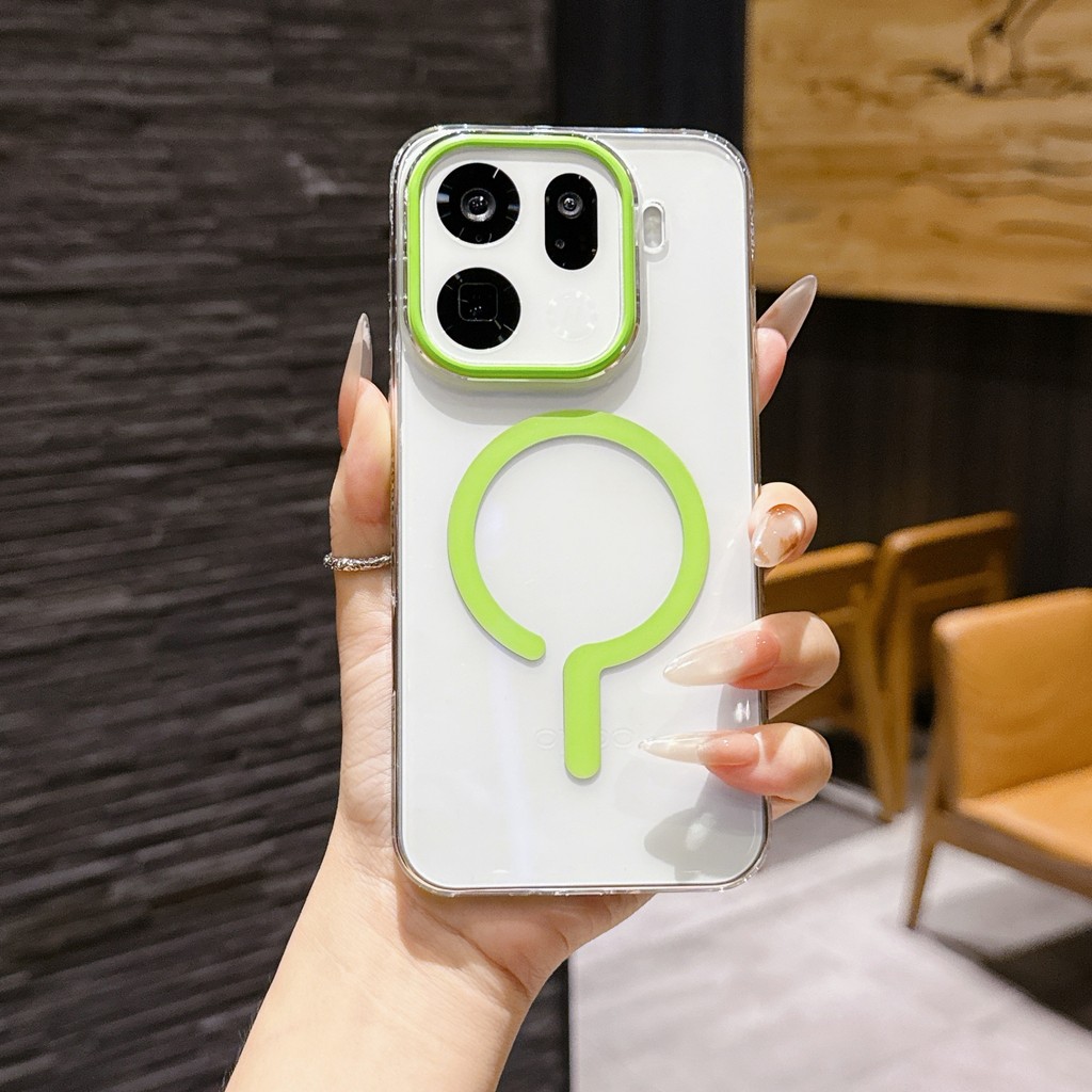 เคสโทรศัพท์แม่เหล็กโปร่งใสโปร่งใสสําหรับOppo FINDX9 X9Proรวมทุกอย่างเคสพีซีกันกระแทก